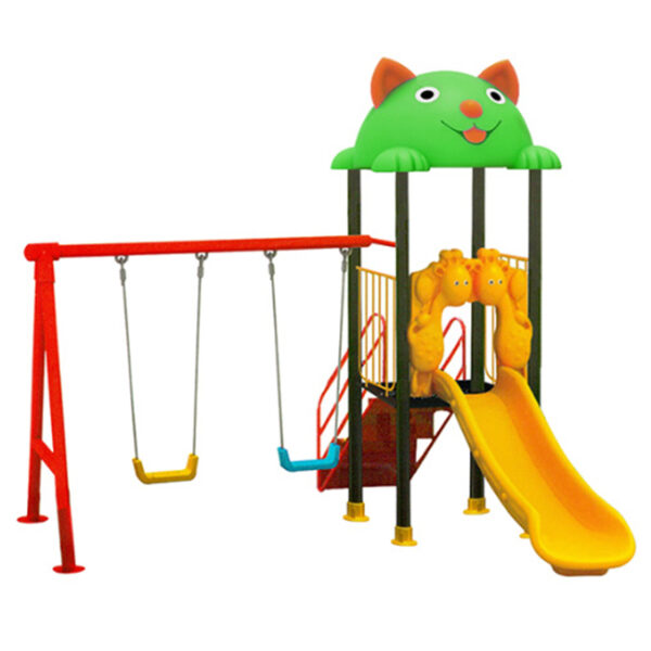 Bộ cầu trượt liên hoàn ngoài trời 1 khối kèm xích đu SC1-002