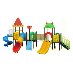 Liên hoàn cầu trượt ngoài trời 5 khối mái lâu đài mái Mèo SC1-016