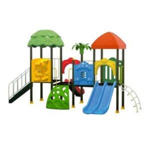 Bộ liên hoàn cầu trượt ngoài trời 4 khối 2 máng trượt SC1-030