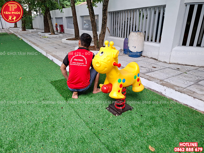 Thú nhún lò xo con Hươu nhập khẩu ngoài trời cho bé SC2-013