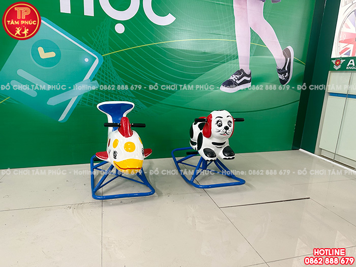 Bập bênh đế cong sắt đơn con Cá Heo cho bé SC3-009