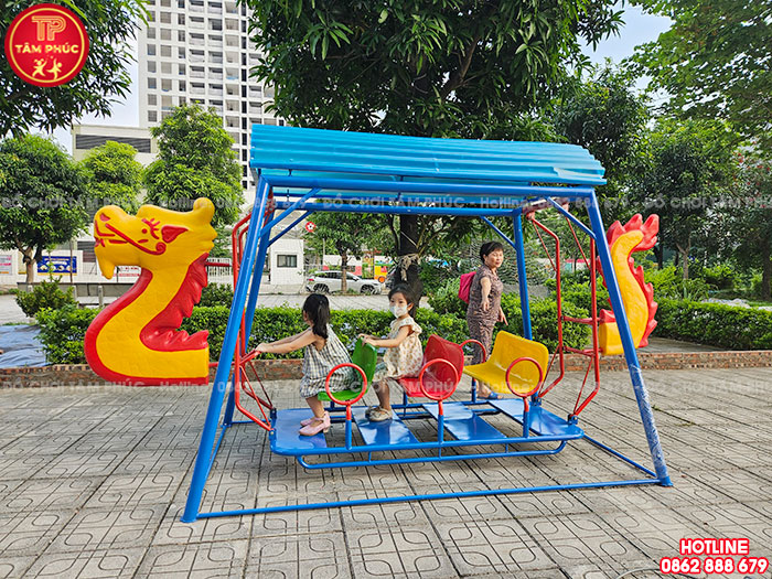 Xích đu thuyền rồng sàn lắc cho bé ngoài trời SC4-003
