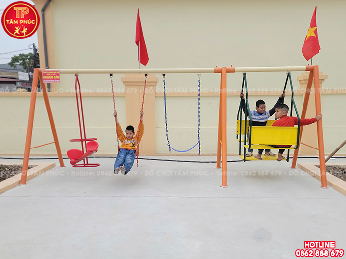 Xích đu cho bé 4 ghế 8 chỗ ngồi ngoài trời đẹp SC4-008