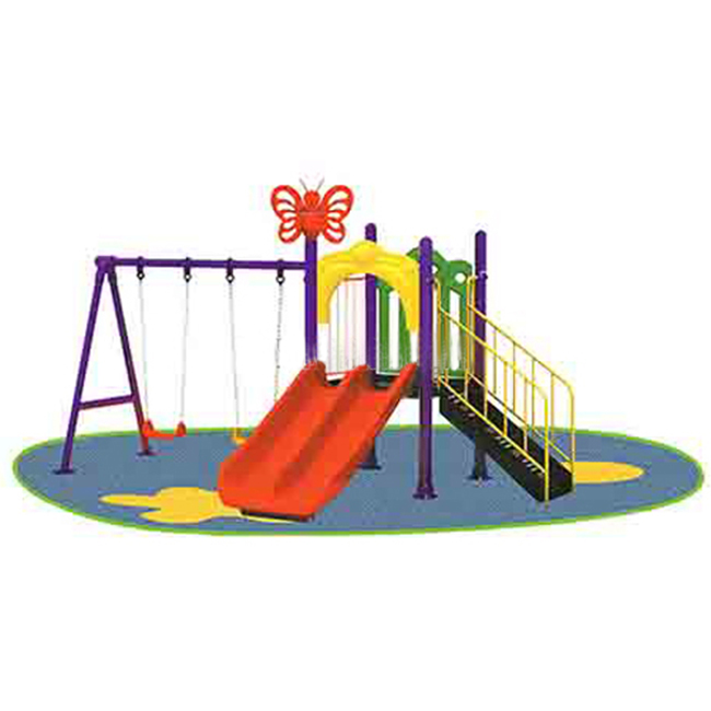 Xích đu cho bé 2 ghế kèm cầu trượt ngoài trời máng đôi SC4-018