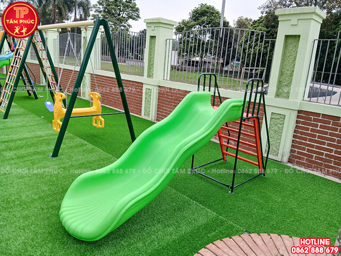 Cầu trượt ngoài trời cho bé máng đơn nhựa nhập khẩu SC5-002