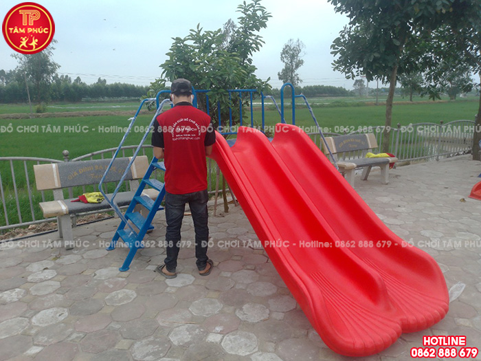 Cầu trượt ngoài trời cho bé máng đơ nhựa nhập khẩu SC5-004