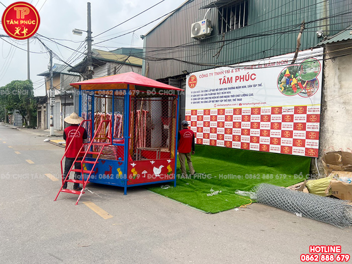 Nhà bóng ngoài trời cho bé mái nhựa Composite SC6-001