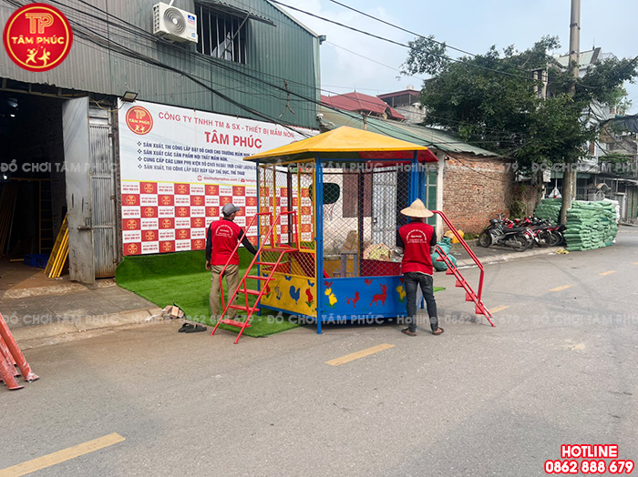 Nhà bóng ngoài trời cho bé mái nhựa Composite SC6-001