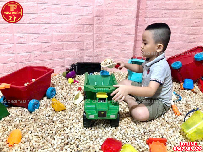 Hạt gỗ cho bé chơi xúc cát tại nhà liên hoàn trong nhà SC12-006