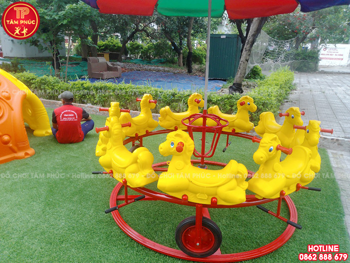 Đu quay đạp chân cho bé con Ngựa 9 chỗ ngồi SC8-007