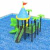 Cầu trượt liên hoàn trẻ em cho bể bơi mái lâu đài SC9-016