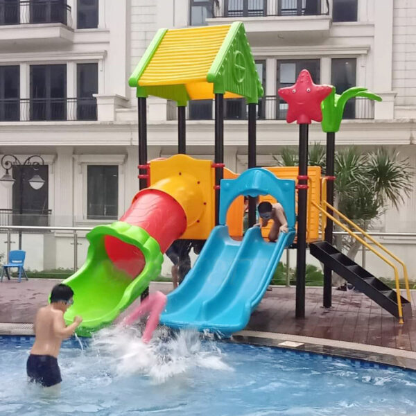 Cầu trượt liên hoàn ngoài trời bể bơi cho bé giá rẻ SC9-018