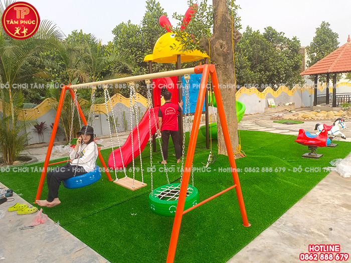 Thi công lắp đặt sân chơi trẻ em ngoài trời cho khu nghỉ dưỡng tại Ninh Bình