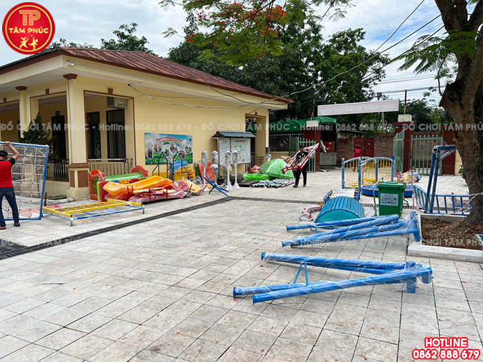 Công trình lắp đặt đồ chơi cho sân trường mầm non tại tỉnh Vĩnh Phúc