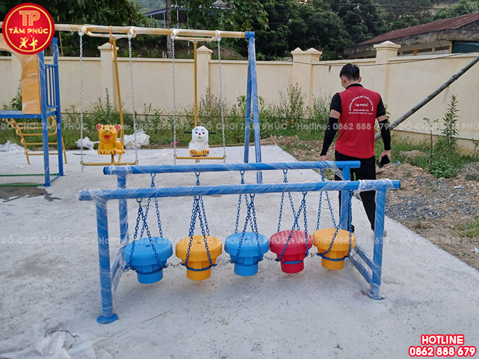 Công trình lắp đặt sân chơi trẻ em ngoài trời cho nhà văn hoá tại Hoà Bình