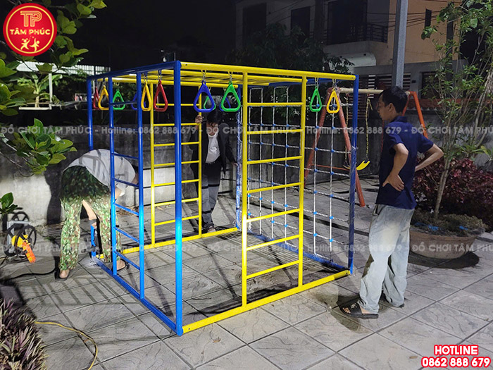 Bộ thang leo tứ diện đa năng ngoài trời cho bé leo trèo vận động
